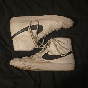 Nike White and Black High-Top Sneakers
